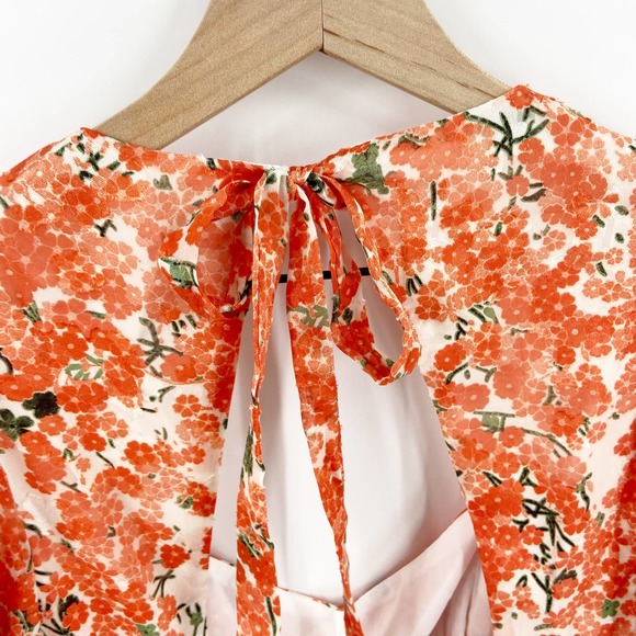 Hello Molly Floral Mini Dress in Orange and White - Picture 7 of 14